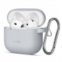 Tech-Protect Crayon Silicone Hook Funda para Apple AirPods 4, gris