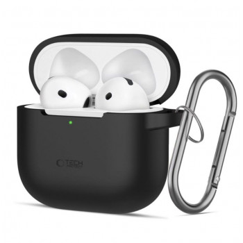 Tech-Protect Silicone Hook Funda para Apple AirPods 4, negro