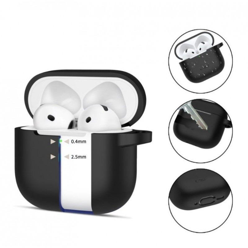 Tech-Protect Silicone Hook Funda para Apple AirPods 4, negro