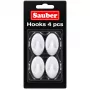 Sauber gancho Oval, 4 uds., 2,3x4 cm, blanco