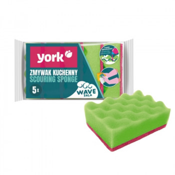 YORK estropajo Wave 4+1 uds. 10x7x3cm