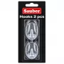 Sauber ganchos ovalados, 2 uds., 3 x 4,7 cm, transparentes