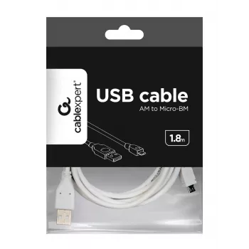 Gembird CCP-mUSB2-AMBM-6-W Cable USB 2.0 A a Micro-USB B, 1,8 m, blanco