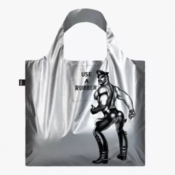 Bolsa LOQI Tom of Finland – Use a Rubber – plateada