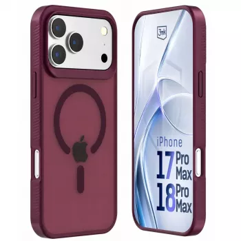 Funda MagCase 3mk Hardy Hazy para Apple iPhone 17 Pro Max / 18 Pro Max, burdeos