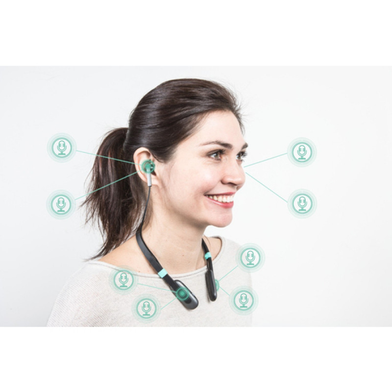 BakkerElkhuizen Tilde Air Premium ANC auriculares inalámbricos de cuello con micrófono, negro