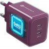 Forcell F-Energy GaN III VT-60 60W PD QC 4.0+ fuente de alimentación 2x USB-C color borgoña + cable USB-C