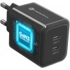 Forcell F-Energy GaN III VT-60 60W PD QC 4.0+ fuente de alimentación 2x USB-C negra + cable USB-C