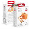 Fuente de alimentación Forcell F-Energy GaN III VT-60 60W PD QC 4.0+ 2x USB-C naranja + cable USB-C