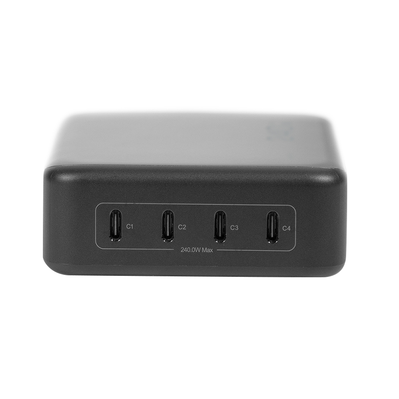 Cargador de sobremesa USB-C Logilink, 240 W, GaN, 4 puertos, 4x USB-C (PD), negro