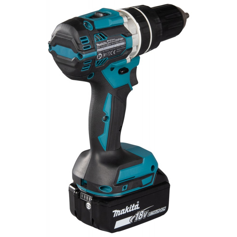 Taladro atornillador a batería Makita DHP484RFJ, 2000 rpm, negro/azul