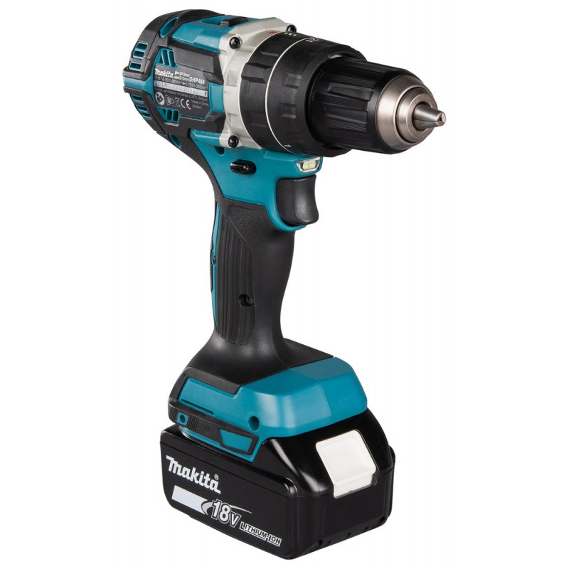 Taladro atornillador a batería Makita DHP484RFJ, 2000 rpm, negro/azul