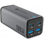 Cargador de sobremesa Forcell F-Energy GaN III VT-49, 2x USB-C + 2x USB-A, PD, QC 4.0, 100 W, gris