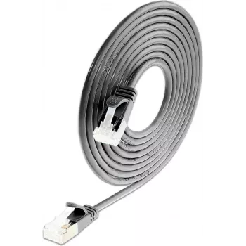 Cable de red ligero SLIM Cat6a 10 Gigabit U/FTP Wirewin, redondo, Ø 3,8 mm, 0,15 m, negro