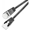 Cable de red ligero SLIM Cat6a 10 Gigabit U/FTP Wirewin, redondo, Ø 3,8 mm, 0,15 m, negro