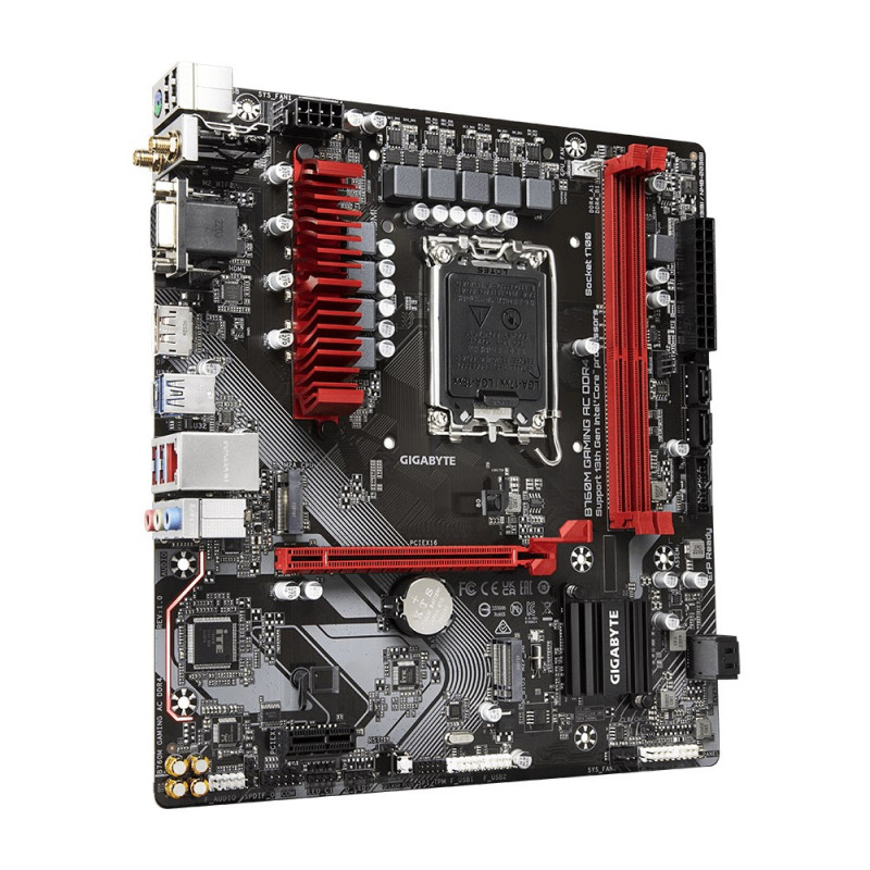 GIGABYTE B760M GAMING AC DDR4 placa base, Intel Core 14.ª gen., VRM 6+2+1 fases, DDR4 hasta 5333 MHz (OC), 2x M.2 PCIe 4.0, Wi-Fi 802.11ac, LAN 2,5GbE