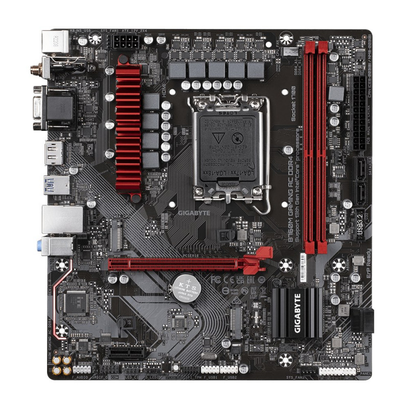 GIGABYTE B760M GAMING AC DDR4 placa base, Intel Core 14.ª gen., VRM 6+2+1 fases, DDR4 hasta 5333 MHz (OC), 2x M.2 PCIe 4.0, Wi-Fi 802.11ac, LAN 2,5GbE