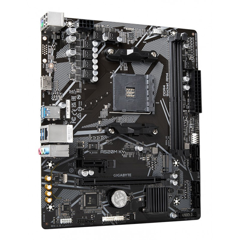Gigabyte A520M K placa base, AMD A520, AM4, mATX
