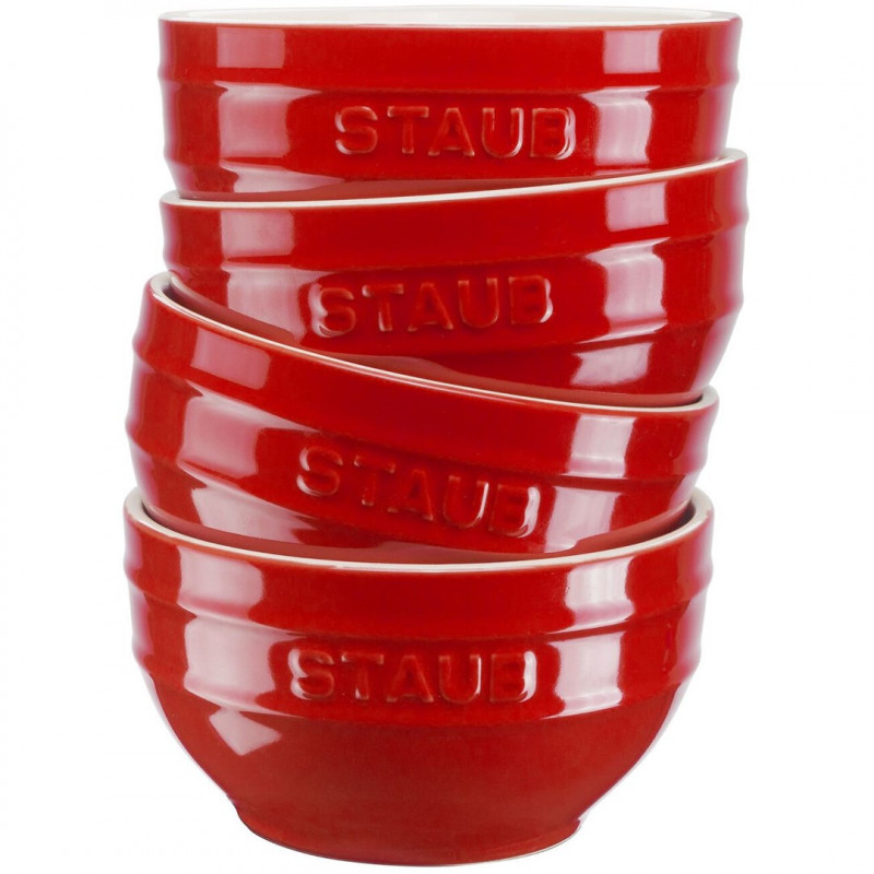 Staub Ceramique set de cuencos 0,4 L redondos cerámica rojo 4 uds.