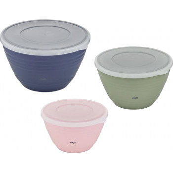 Emsa Prep & Bake set de cuencos con tapa, 3 piezas, multicolor