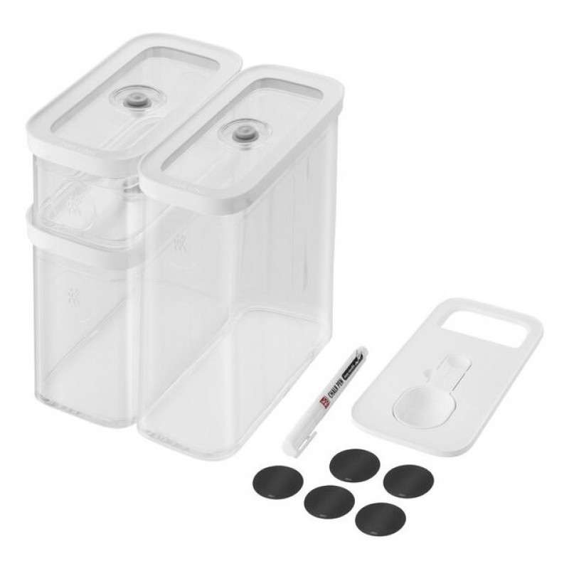 ZWILLING 1026082 recipientes rectangulares para alimentos, 5,4 l, transparente/blanco, 5 uds.