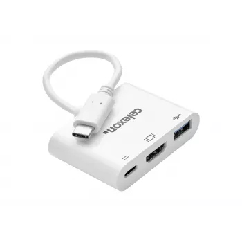 celexon adaptador multipuerto USB-C a HDMI y USB-A, M/H, blanco