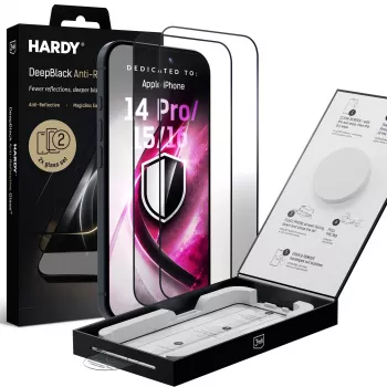 3mk DeepBlack protector de pantalla de cristal antirreflejos para Apple iPhone 14 Pro / 15 / 16