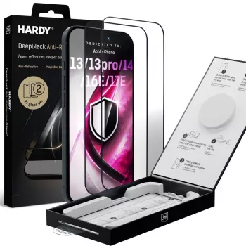 3mk DeepBlack protector de pantalla de cristal antirreflejos para Apple iPhone 13 / 13 Pro / 14 / 16e / 17e
