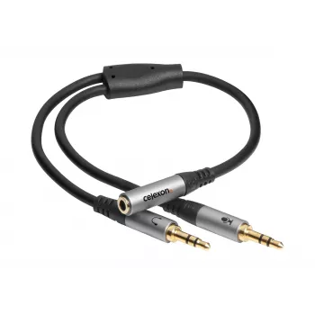 Adaptador de audio celexon Professional 2x jack estéreo, M/H