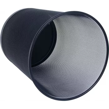 Papelera WEDO Office de metal de alambre, 18 l, redonda, negra, altura 350 mm