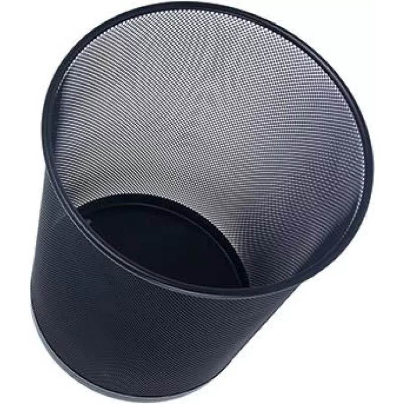 Papelera WEDO Office de metal de alambre, 18 l, redonda, negra, altura 350 mm