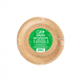 Gogreen Go Green platos de papel kraft Ø18 cm, 20 uds.