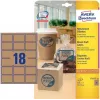 Avery Zweckform L7110-25 etiquetas, adhesivo permanente, marrón natural, 62 x 42 mm, 450 uds. (25 hojas x 18)