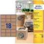 Avery Zweckform L7110-25 etiquetas, adhesivo permanente, marrón natural, 62 x 42 mm, 450 uds. (25 hojas x 18)