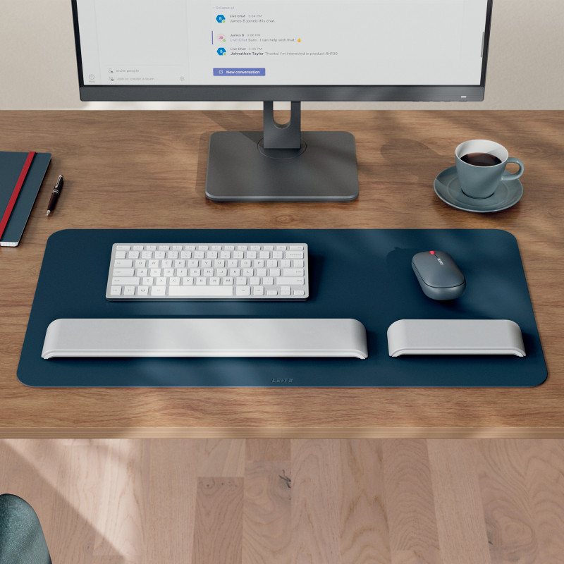 Leitz tapete de escritorio, 700 x 360 mm, piel reciclada, liso, gris oscuro (5385-00-89)