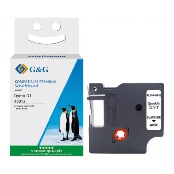G&G Ninestar Cinta de escritura de seda compatible con Dymo D1 / 46012