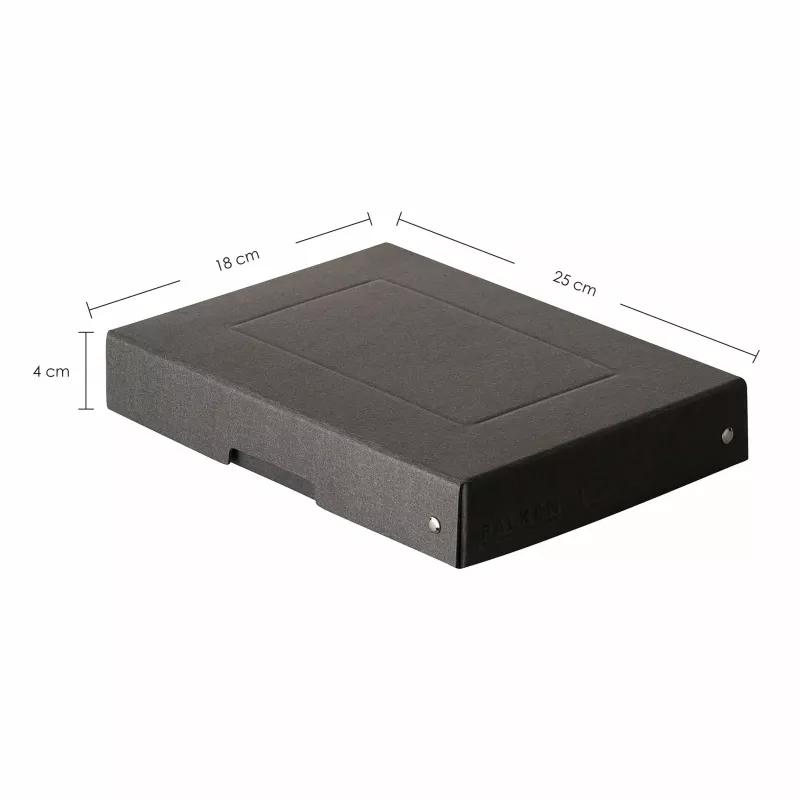 FALKEN PURE Caja de almacenamiento 500 hojas, 18 x 25 x 4 cm, negro