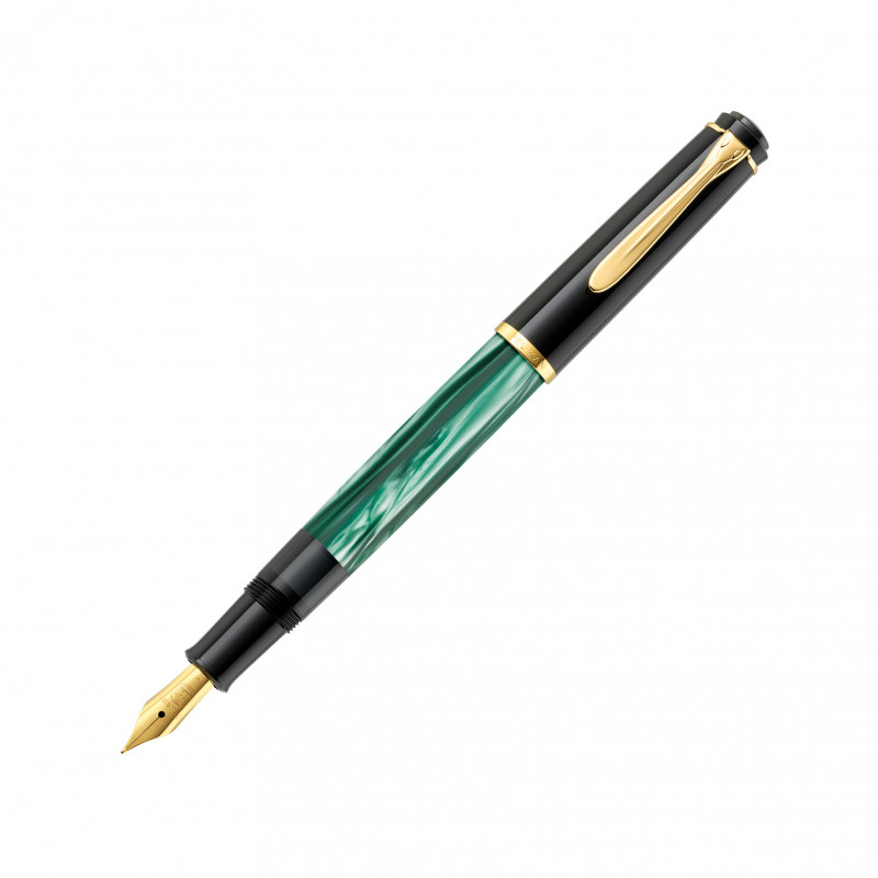 Pelikan Classic M200 estilográfica de émbolo, verde jaspeado