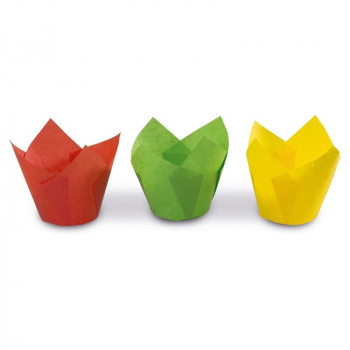 Guardini cápsulas de papel para muffins con forma de tulipán 12 uds. coloridas Easy Bake Ø 7,5 x 8 cm