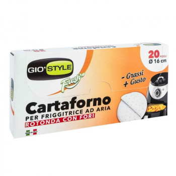 Giostyle hojas de papel de horno para freidora de aire Ø 16 cm, 20 uds., para freidoras de aire de 2,5 l