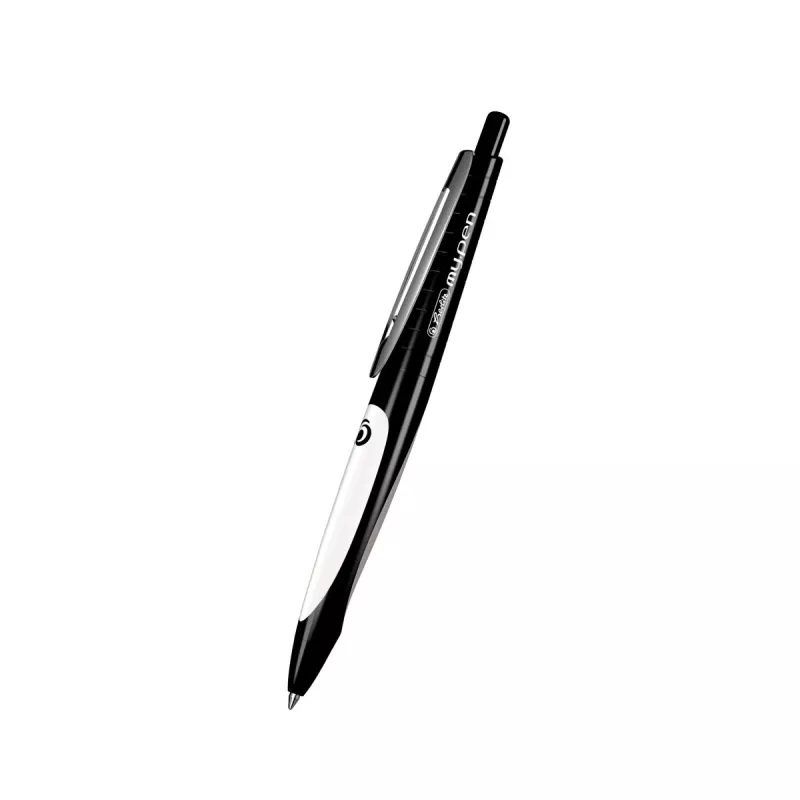 Herlitz my.pen bolígrafo con mecanismo de pulsación, negro/blanco, 0,6 mm, tinta azul