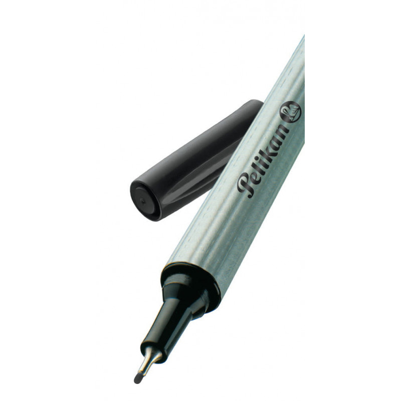 Rotulador fineliner Pelikan 96, negro, punta metálica, tinta indeleble resistente a la luz