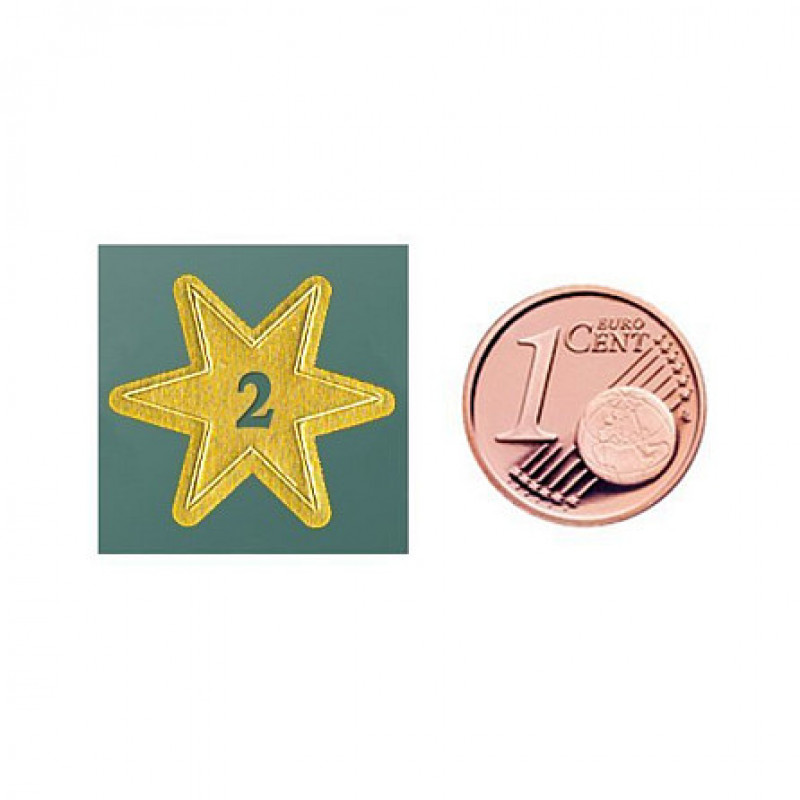 AVERY Zweckform Pegatinas de números con estrellas 1-24, oro, 66 etiquetas
