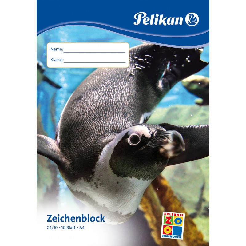 Pelikan C4/10 Bloc de dibujo A4, 100 g/m², 10 hojas, sin cloro, blanco