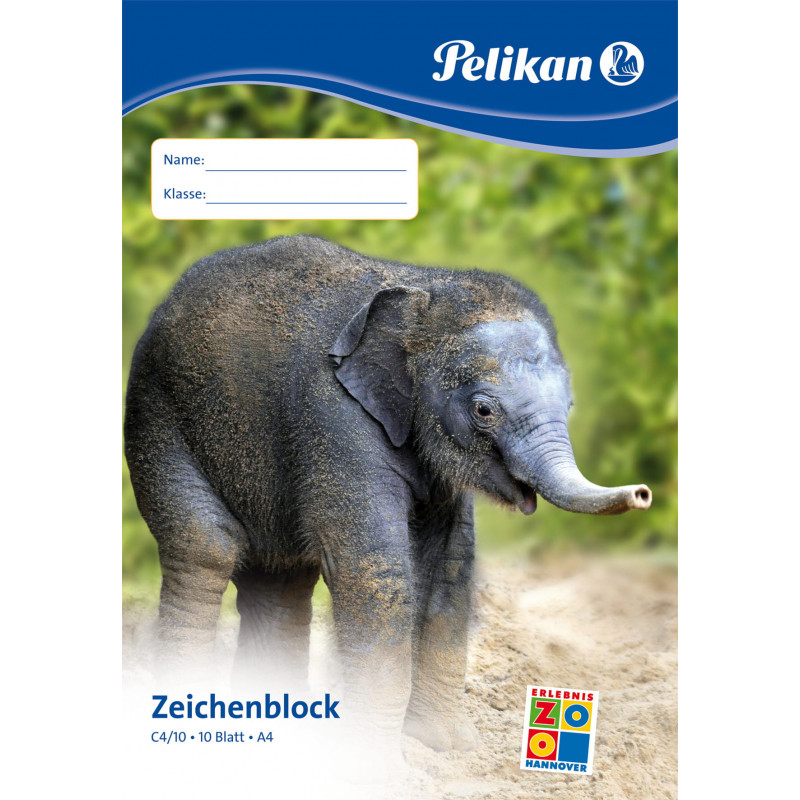 Pelikan C4/10 Bloc de dibujo A4, 100 g/m², 10 hojas, sin cloro, blanco
