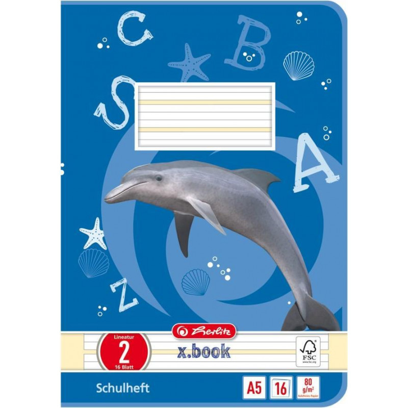 Herlitz Cuaderno A5, 16 hojas, pauta 02 (rayado), FSC