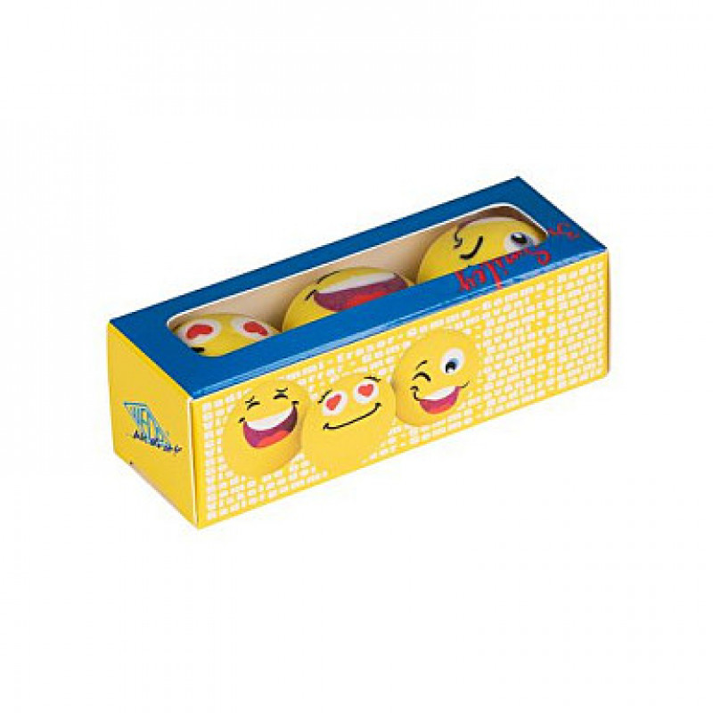 WEDO Goma de borrar SMILEY, amarillo, 3 diseños en una caja