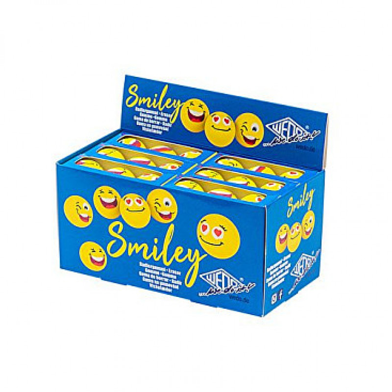 WEDO Goma de borrar SMILEY, amarillo, 3 diseños en una caja