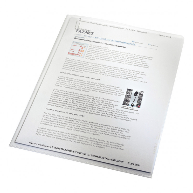 Leitz Standard 4000 Fundas para documentos A4, granulado, 0,13 mm PP, transparente, 100 uds.