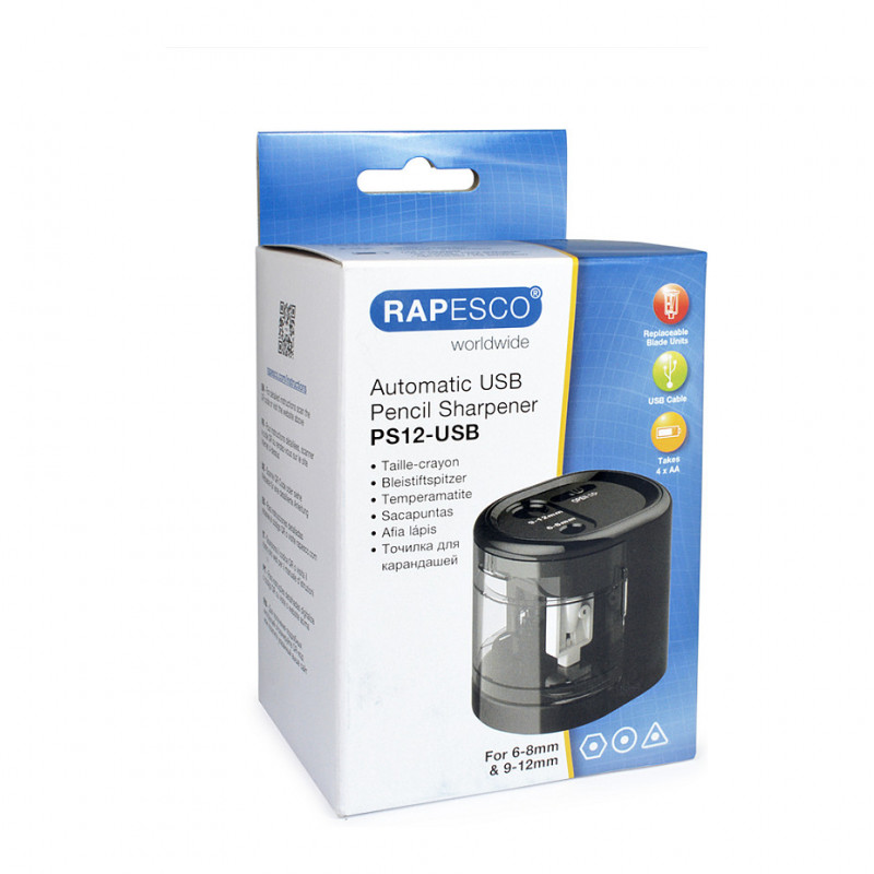 RAPESCO® sacapuntas eléctrico negro/transparente